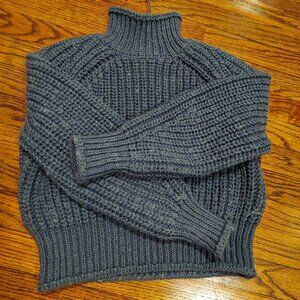 H&M Small Bluish Grey Heavy Knit Turtleneck Sweater